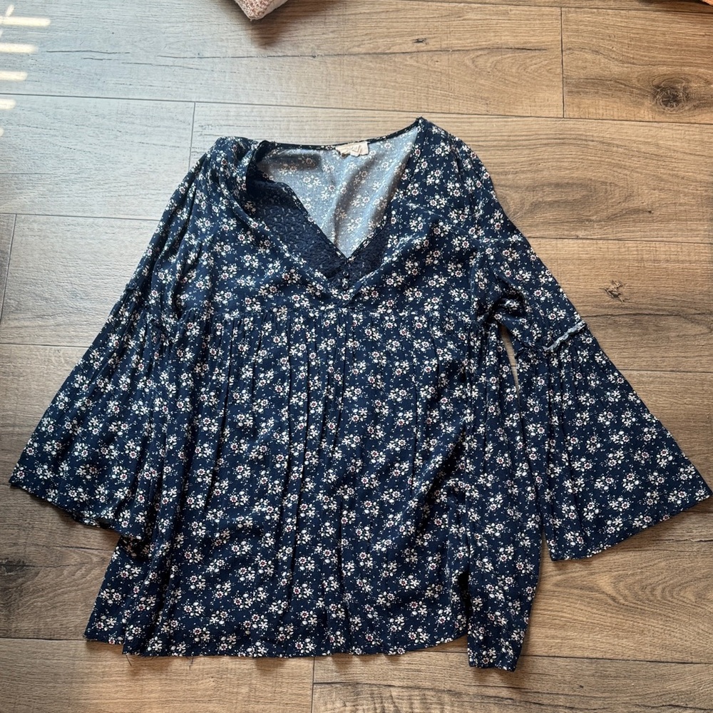 Floral Navy Women's Top